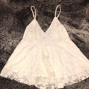 Cream lace tank top